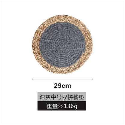 Japanese Style Table Mat Hand Woven Heat Insulation Mat Household Western Food