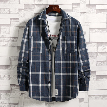 2023 New Men Plaid Shirt Long Sleeve Spring Shirt Social Casual Men Shirts