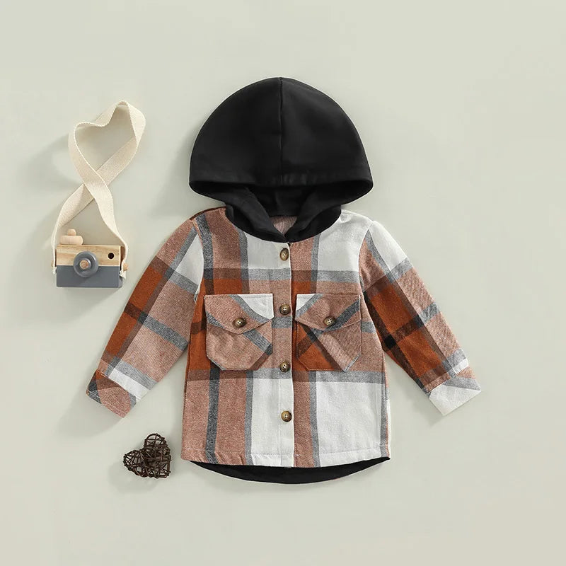 1-6y Autumn Fashion Little Kids Boys Girls Cotton Shirts Jacket Child