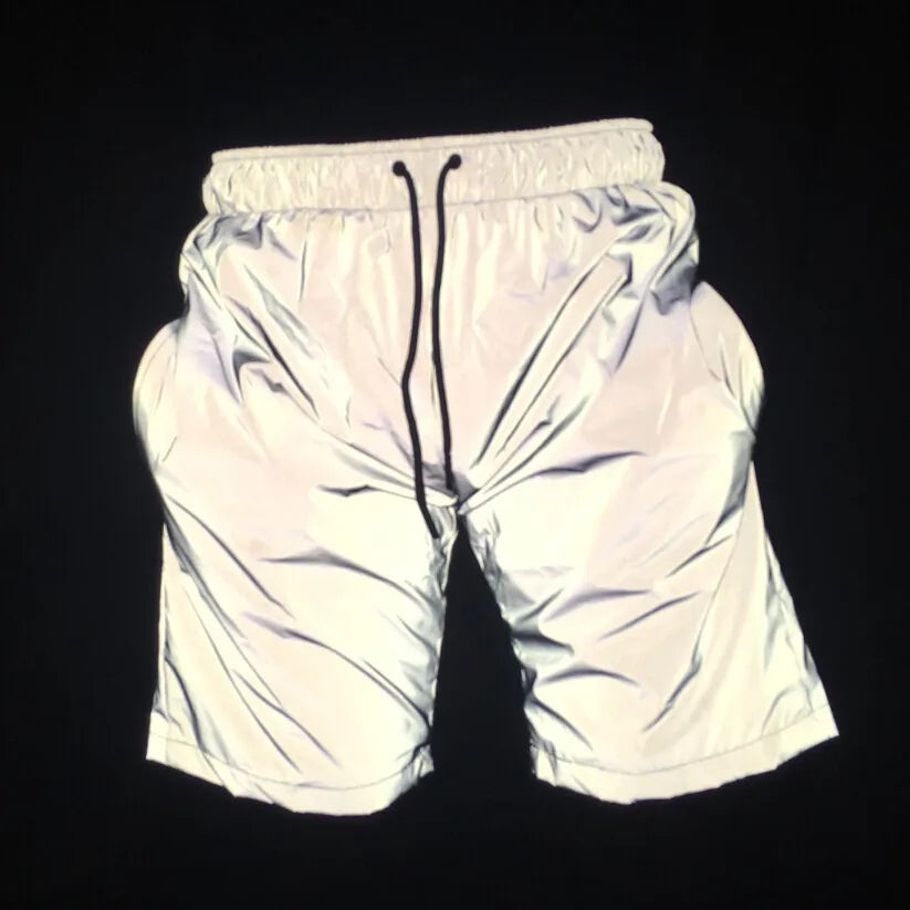 Boy Summer Casual Reflective Hip Hop Shorts Nightclub Short Pants Sportwear