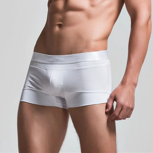 High Quality Cotton Underwear Men Boxer Shorts Fashion Low Waist U Convex