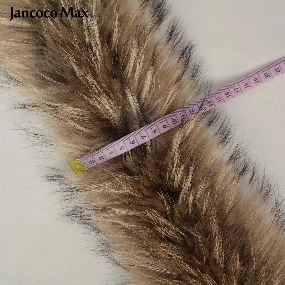 Jancoco Max + Lining 65cm Real Raccoon Fur Trimming Collar for Kids