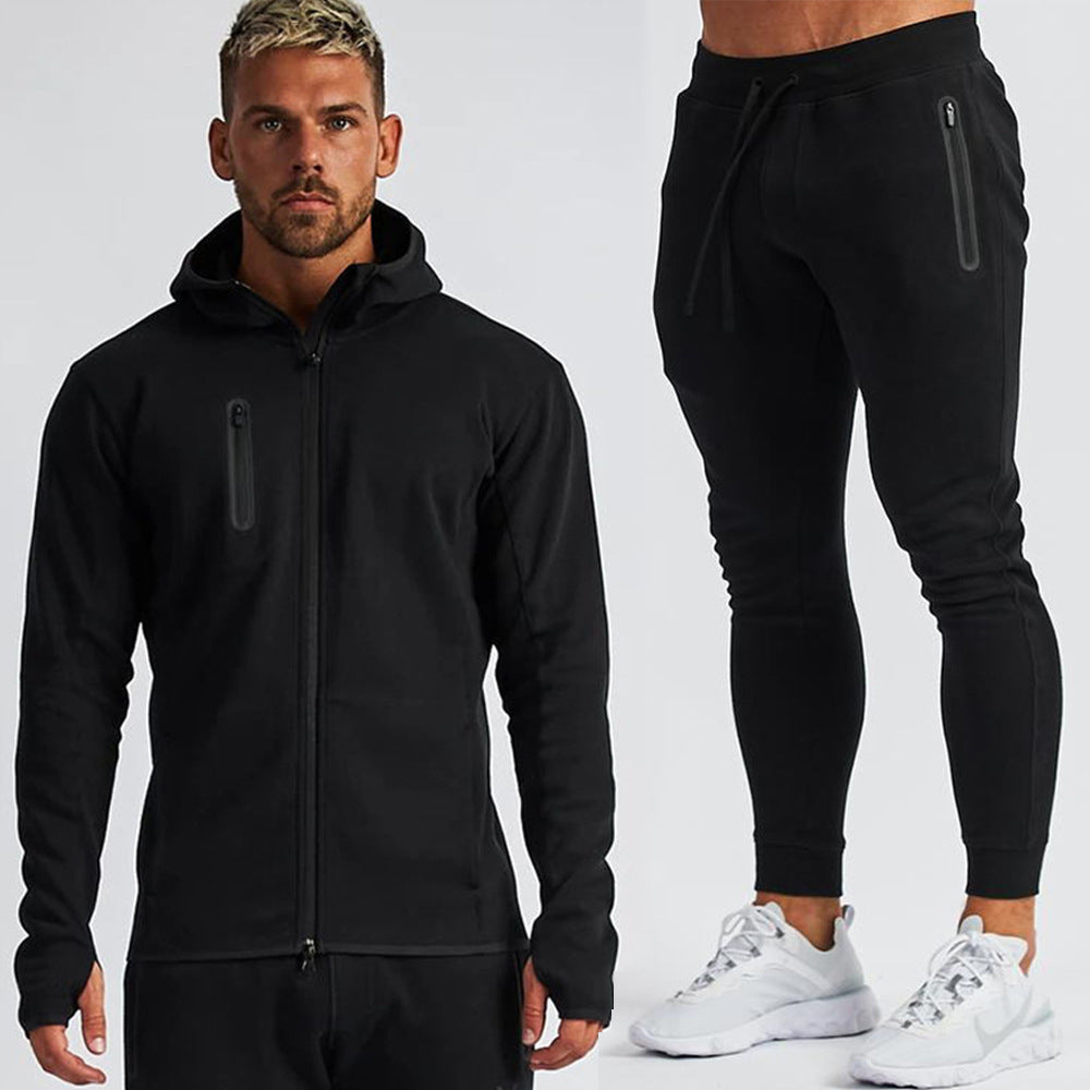 Wholesale Custom Logo Blank Men Athletic Track Suits With Hoodie