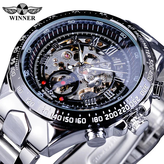 New Men Mechanical Wristwatches Luxury Skeleton Automatic Mens Watche