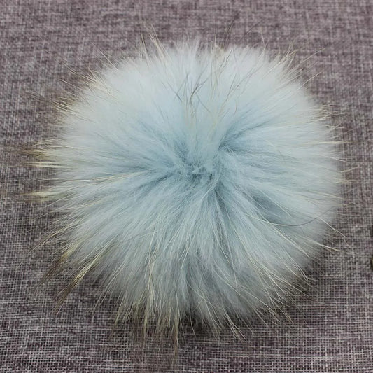 DIY 13cm 15cm Real Fox Fur Pompom for Knitted Scarf Autumn