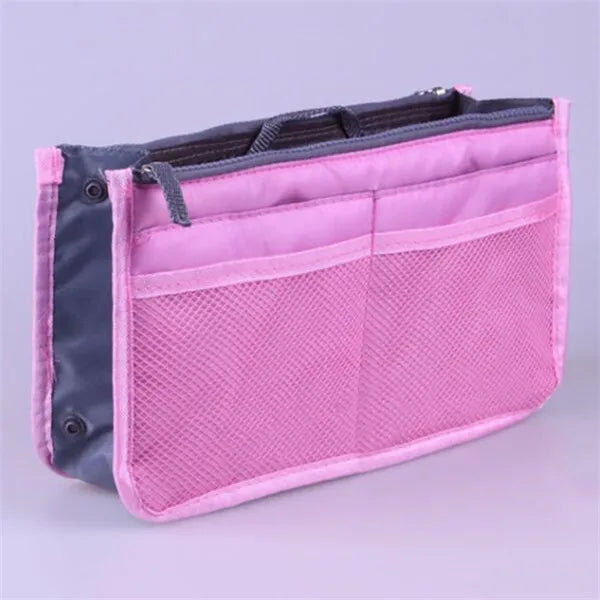 Nylon Cosmetic Bags for Women Tote Insert Double Zipper Makeup Bag Toiletries