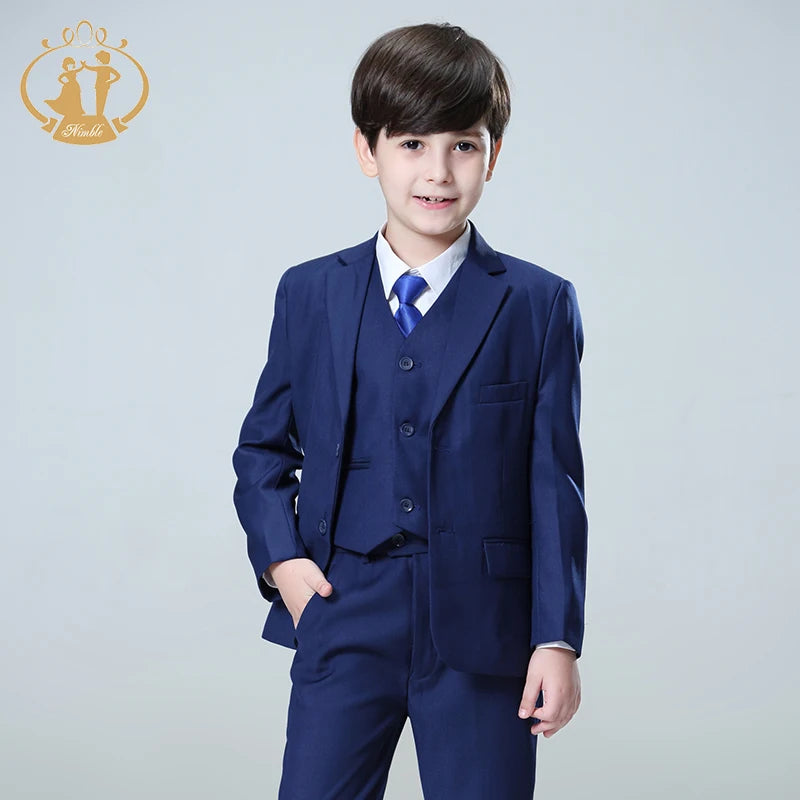 Spring Autumn Formal Boys Suits for Weddings Children Party Host Costume