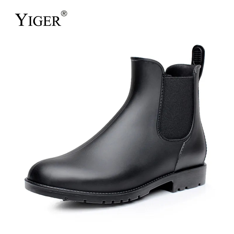 YIGER Men Rain Boots Man Chelsea Boots Male Ankle Boots Men Casual Boots Men