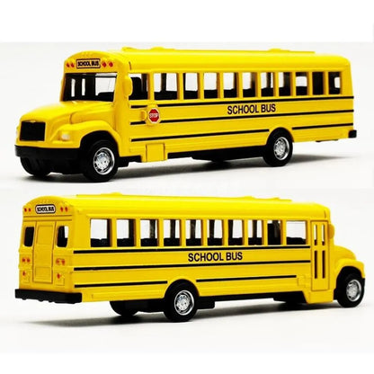 1/64 Diecast Alloy School Bus Kids Toy Car Inertia Vehicle Model Toys