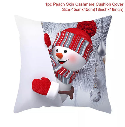 Merry Christmas Cushion Cover Christmas Decorations for Home 2024 Christmas