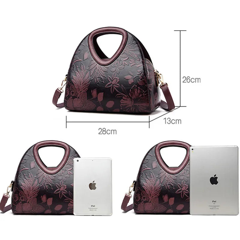 Women Leather Handbags Female Ladies Hand Hobos Bag Mother Shoulder Bag Chinese