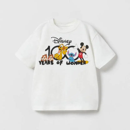 Mickey Cartoon T-Shirt for Boys Clothes Summer Thin Round Collar Disney