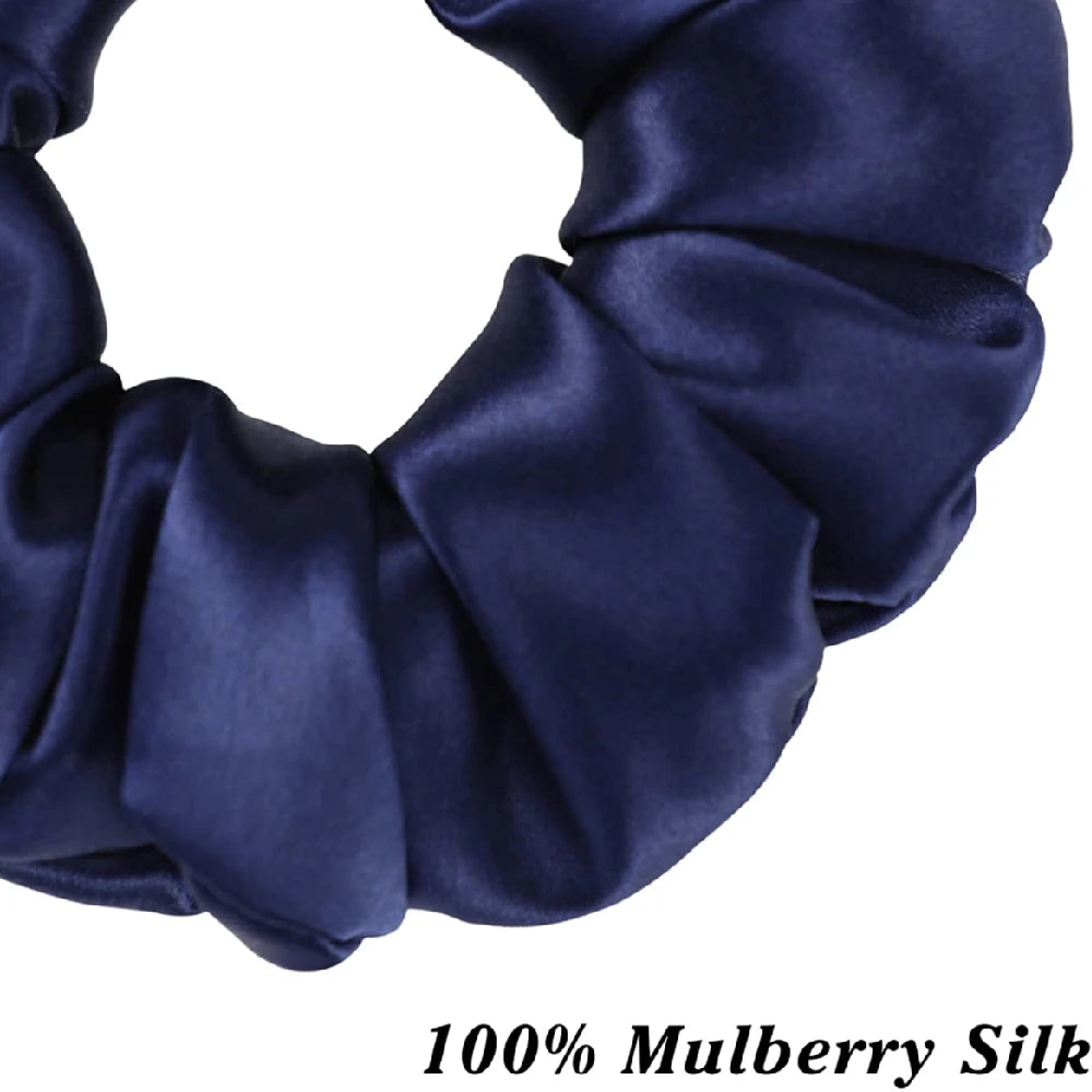 3PCS 100% Pure Mulberry Silk Hair Scrunchies Silk Hair Ties Hairbands