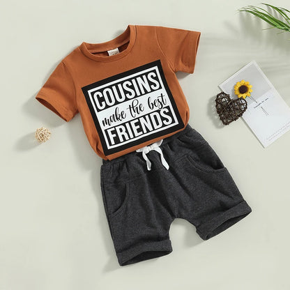 FOCUSNORM 0-3y Toddler Baby Boys Clothes Sets 2pcs Short