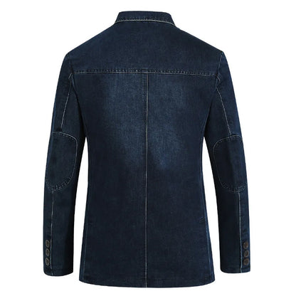 New Mens Denim Blazer Male Suit Jacket Oversized Fashion