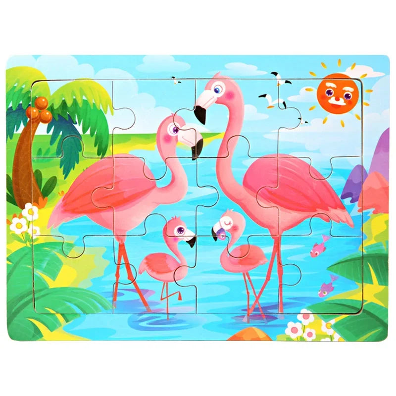 Mini Size 15*10CM Kids Toy Wood Puzzle Wooden 3D Puzzle Jigsaw for Children