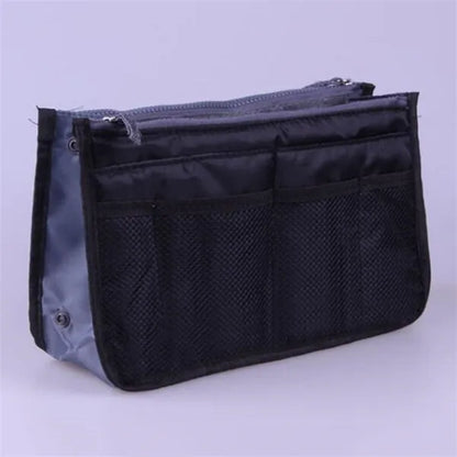 Nylon Cosmetic Bags for Women Tote Insert Double Zipper Makeup Bag Toiletries