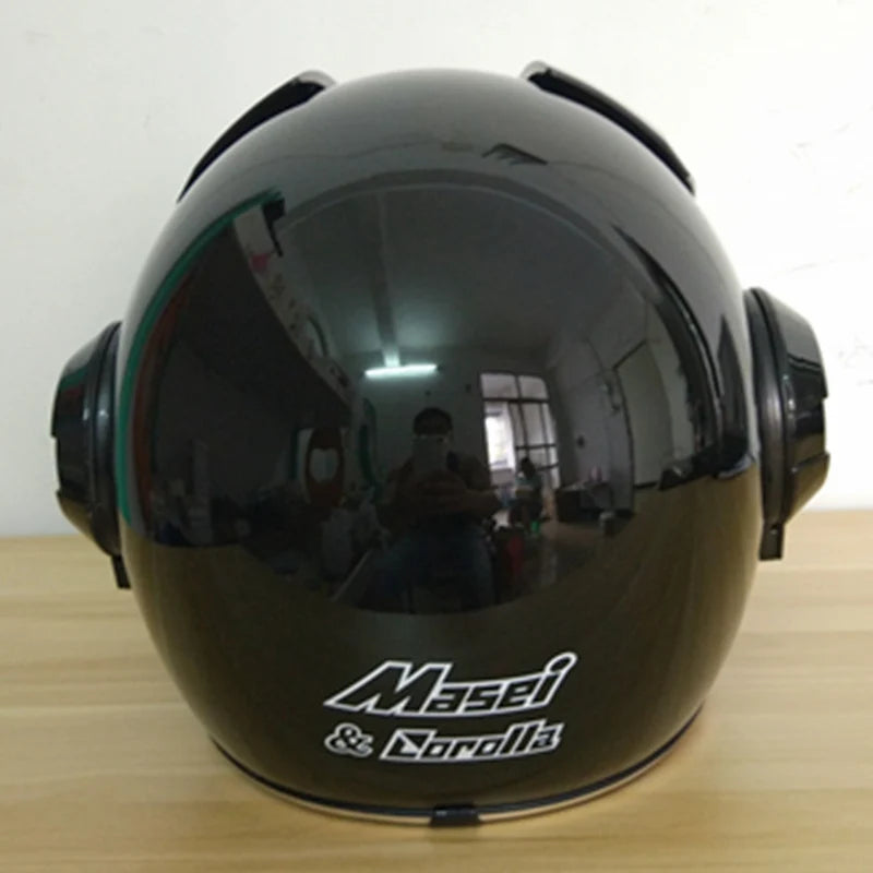 Masei Bright Black Warrior Mens Iron / Men Helmet Motorcycle Helmet Half Helmet