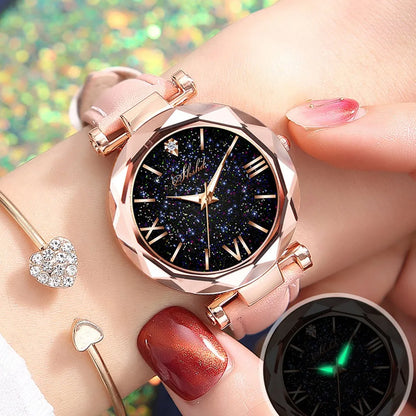 Fashion Luxury Watch Men Women Stars Little Point Frosted Quartz Watch