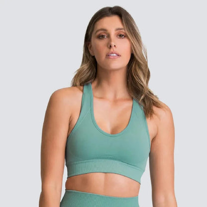 Women's Cropped Top Bra Nylon Sports Bra