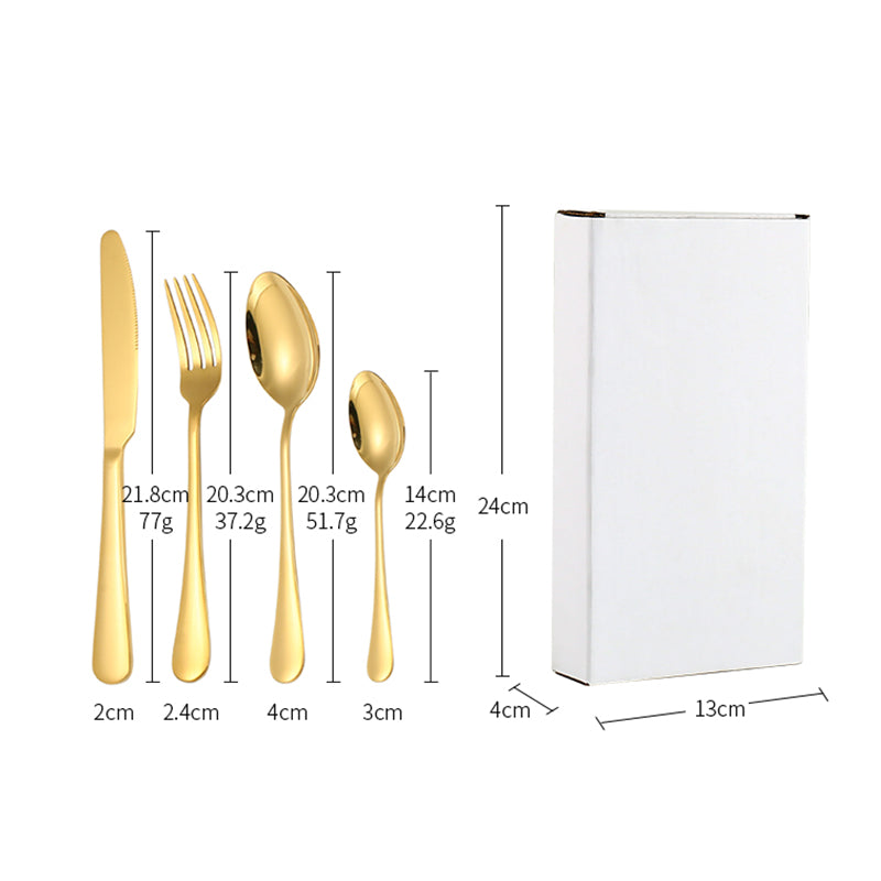 Spoon Fork Set Gold Silverware Flatware Set Stainless Steel 24pcs Cutlery