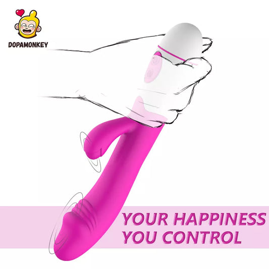 DopaMonkey for Woman Dual Vibration 10 Speed Massager Wand Sex Dildo Clit G Spot