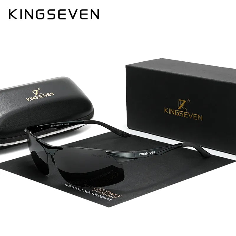 Genuine KINGSEVEN Polarized Men Aluminum Sunglasses Driving Mirror Lens