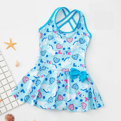 Girls Swimsuit Children Swimwear One-Piece Swimming Skirt Bikini Kids Summer