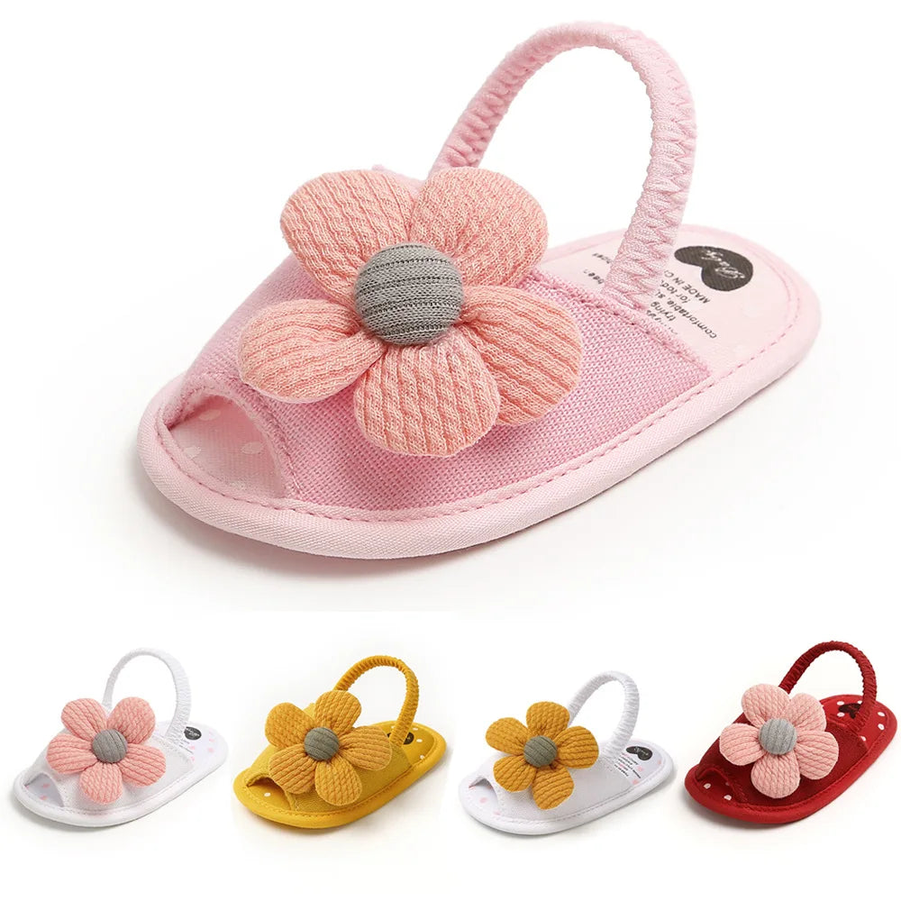 2023 Toddler Newborn Baby Big Flower Girl Sandals for Newborn Girl Slippers