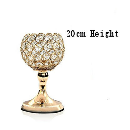 Home Decoration Metal Candlesticks for Candles Crystal Tealight Centerpieces