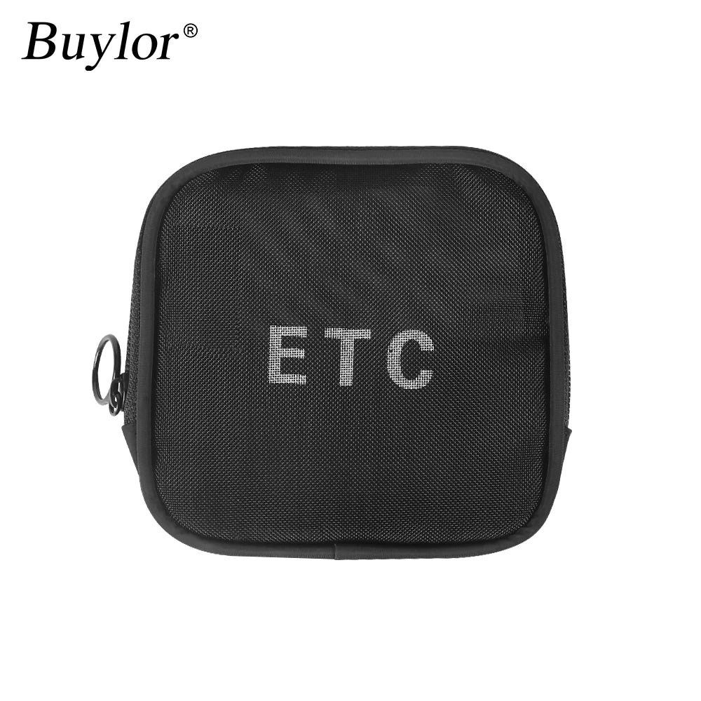 Buylor Cosmetic Travel Bag Mesh Organizer Luggage Women Zipper Makeup Case Pad