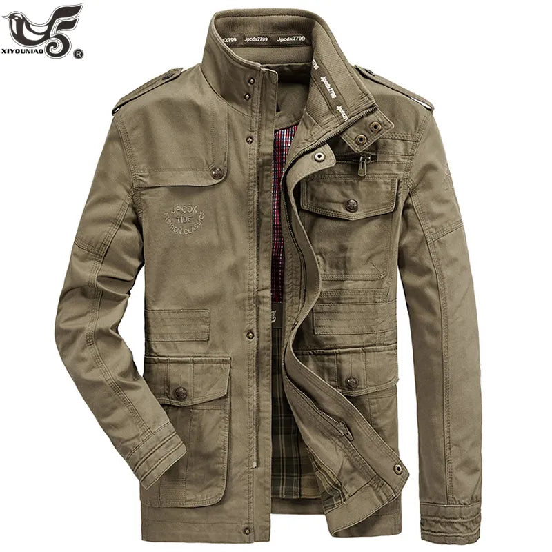 New Brand Military Jacket Men 100% Cotton Pilot Jacket Coat Men's