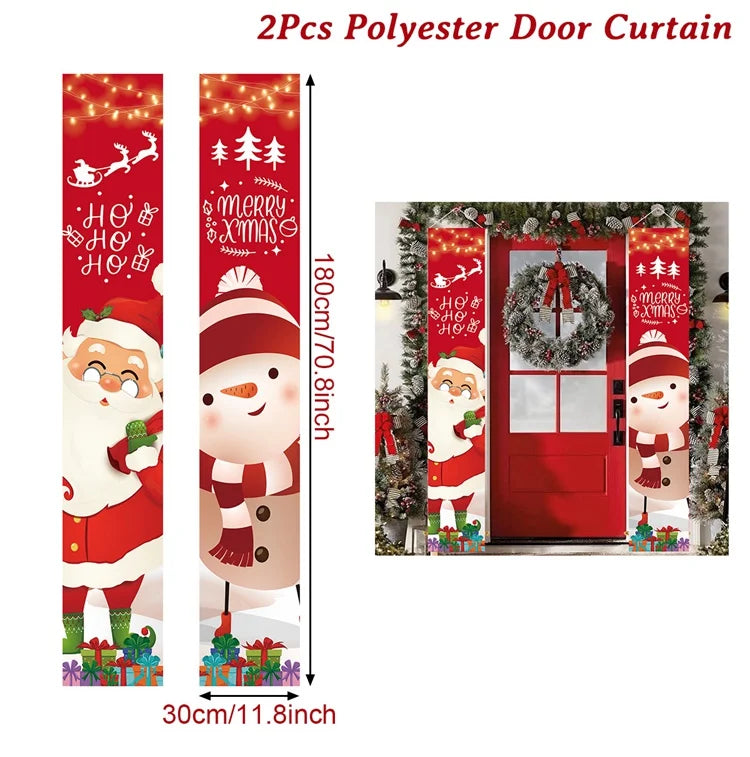 Christmas Door Decoration 2024 Merry Christmas Banner Decor for Home