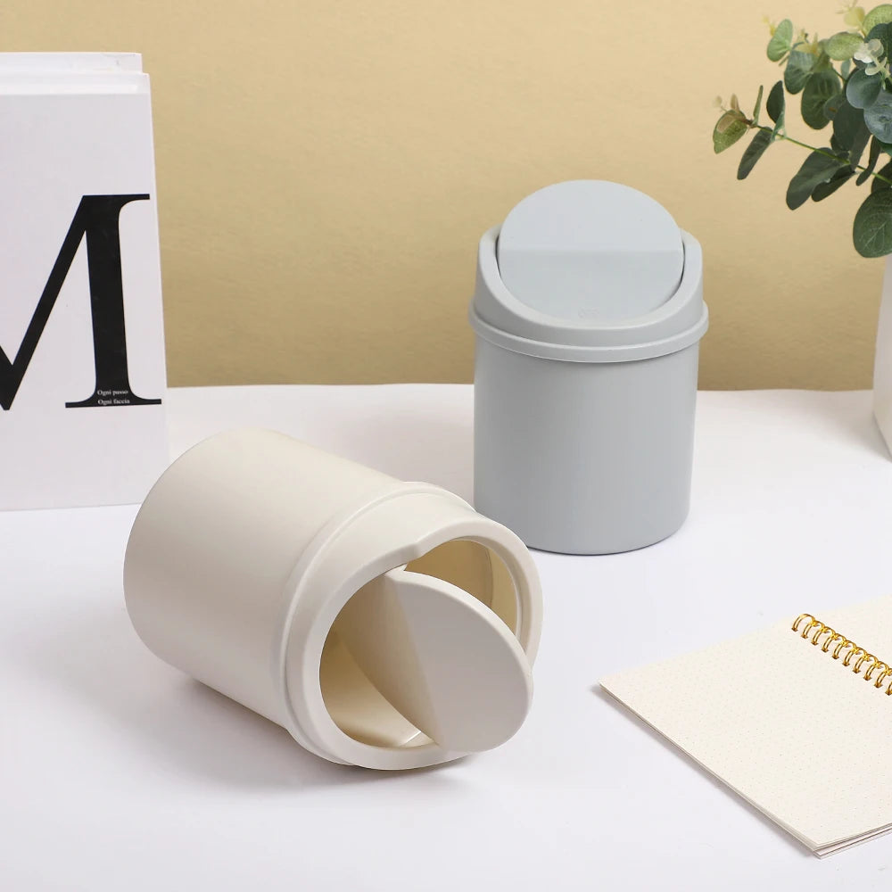 JIANWU Mini Simplicity Desktop Dustbin for Cleaning Plastic Garbage Manager