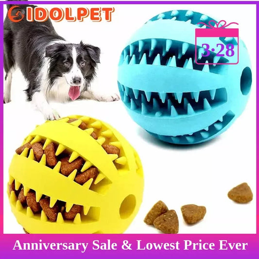 Dog Ball Toys for Pet Tooth Cleaning, Chewing, Fetching, IQ Treat Ball Food