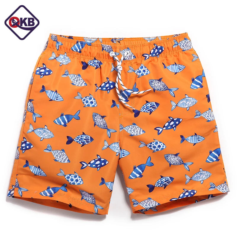 QIKERBONG Board Shorts Men Beachwear Mens Boardshorts Geometry