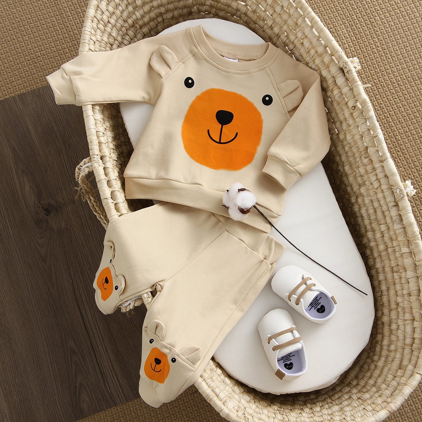 Baby Boys Clothes Sets Bear Toddler Boy Long Sleeve Casual Hoodie Sweatshirt