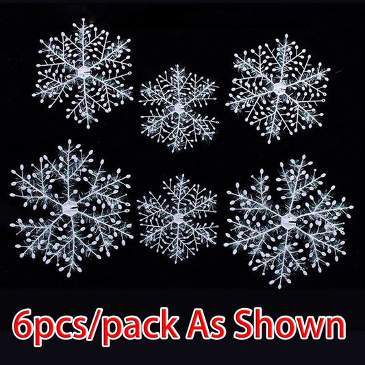 (6pcs) Christmas Artificial Snowflake Tree Decor Christmas Decorations