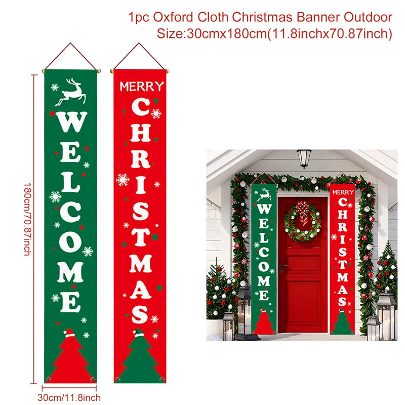 Christmas Door Decoration 2024 Merry Christmas Banner Decor for Home