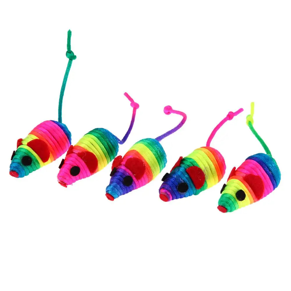 Cat Interactive Toy Funny Rainbow Toy Balls With Feather Cat Toys Play