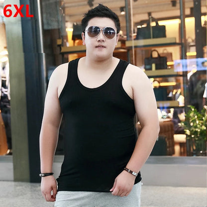 Men's Large Size High-Stretch Sleeveless Tops Plus Fertilizer Oversized Tank