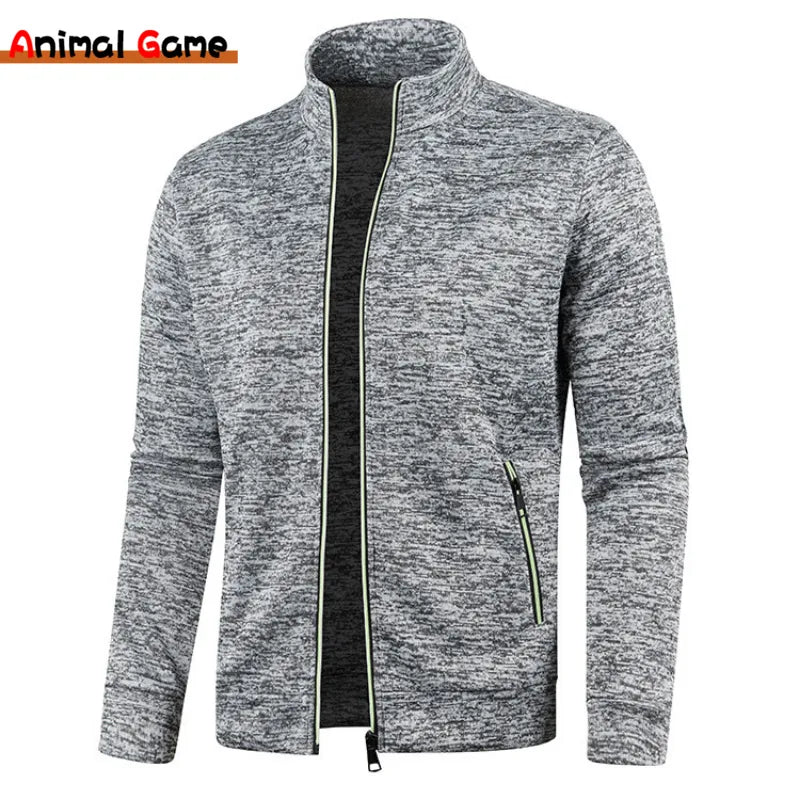 New Men's Collar Hoodies Sweatshirt Zipper Stand Collar Pullover Men