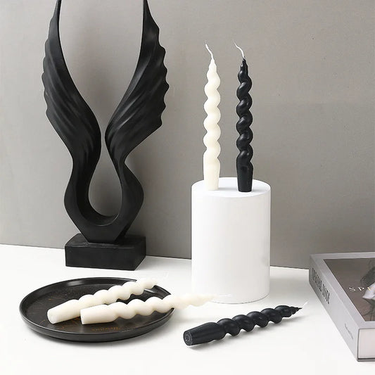 18CM Long Decorated Candles Modern Home Decor Accessories Black Candle