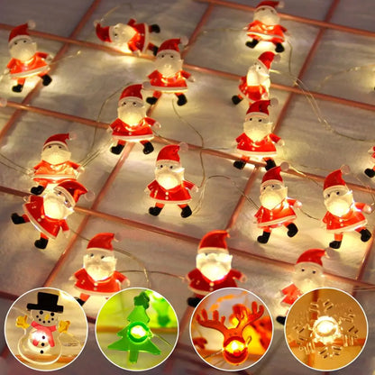 Snowman Christmas LED Garland String Lights Merry Christmas Decorations