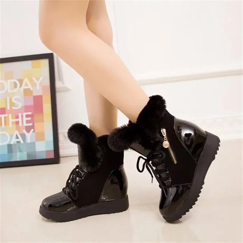 Women Boots Platform Winter Shoes Women Snow Boots With Thick Fur