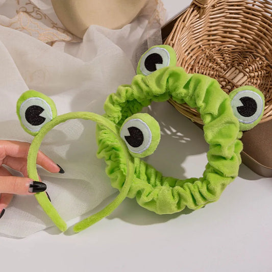 Funny Frog Makeup Headband Wide-Brimmed Elastic Hairbands Cute Girls Hair Bands