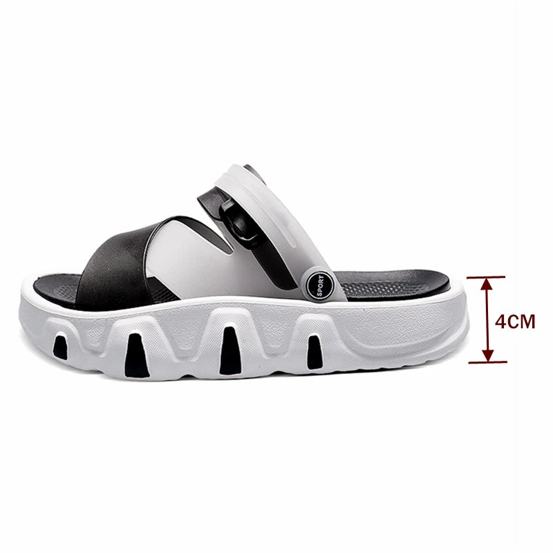 Summer Men Slippers New Fashion Comfort Thick Bottom Height-Increasing Sandals