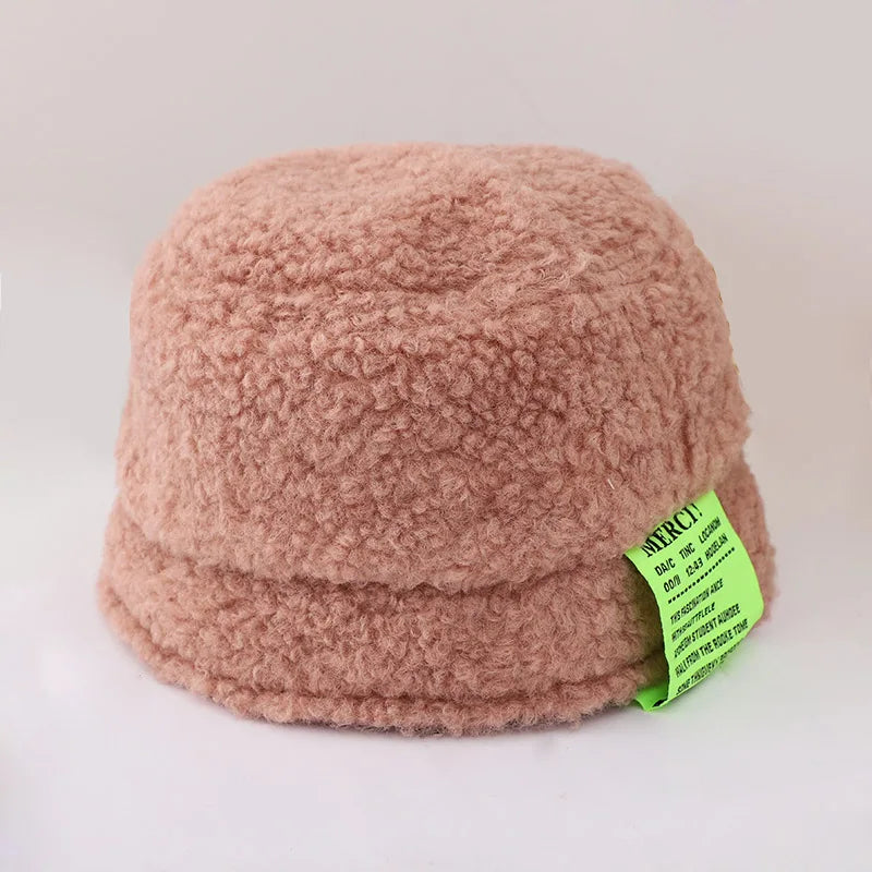 Autumn Winter Lambwool Baby Hats Letter Pattern Kids Boys Girls Caps