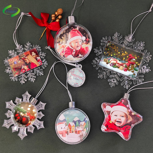 Prosub Christmas Ball Sublimation Blank Christmas Ornament Transparent Ball