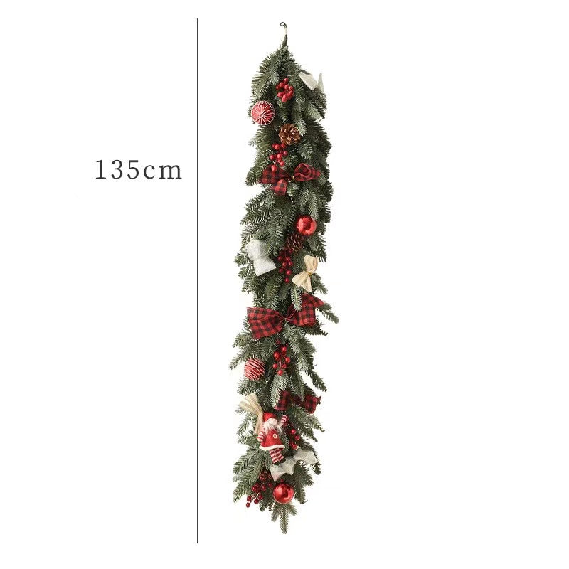 135cm Christmas Rattan Encryption With Pine Cones Christmas Ornaments Handrails